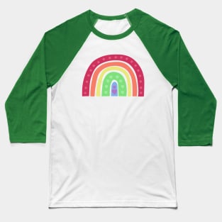 Cute Boho Rainbow Queer Pride White Baseball T-Shirt